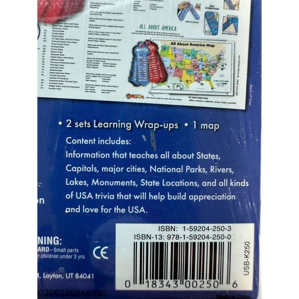 NEW‎ Usborne Learning Wrap-Ups All About America and States & Capitals Plus Map